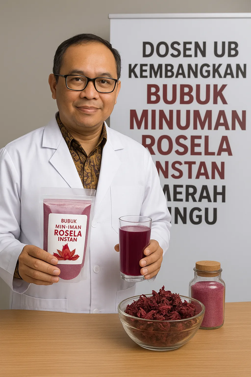 Dosen UB Kembangkan Bubuk Minuman Rosela Instan Merah Ungu