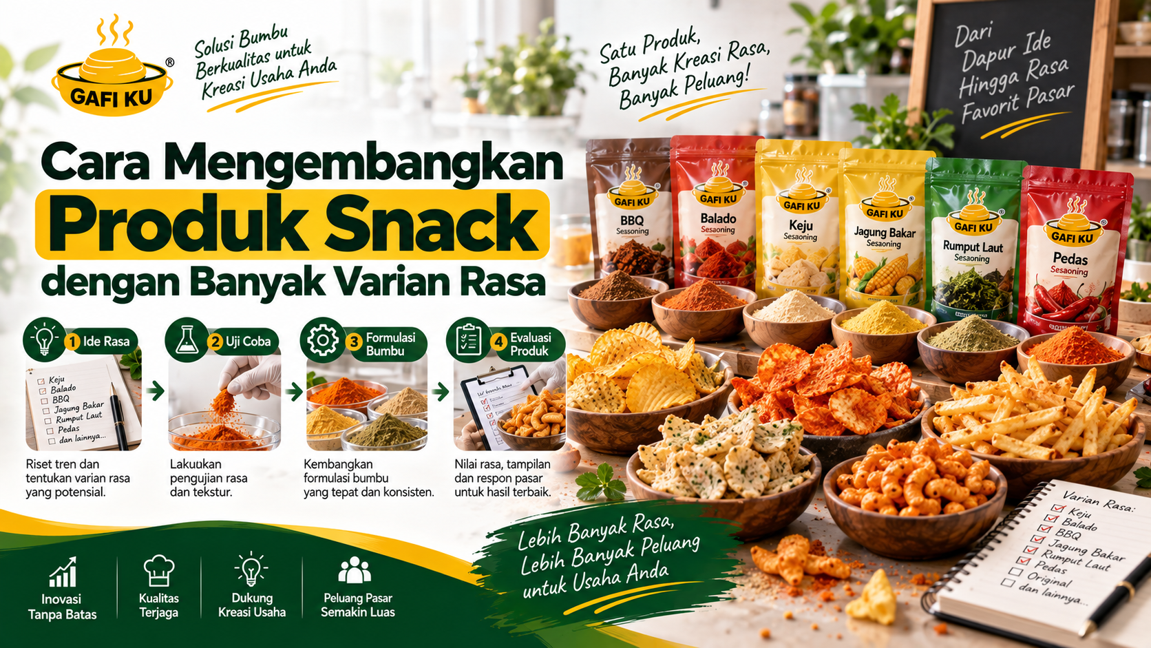 Cara Mengembangkan Produk Snack dengan Banyak Varian Rasa