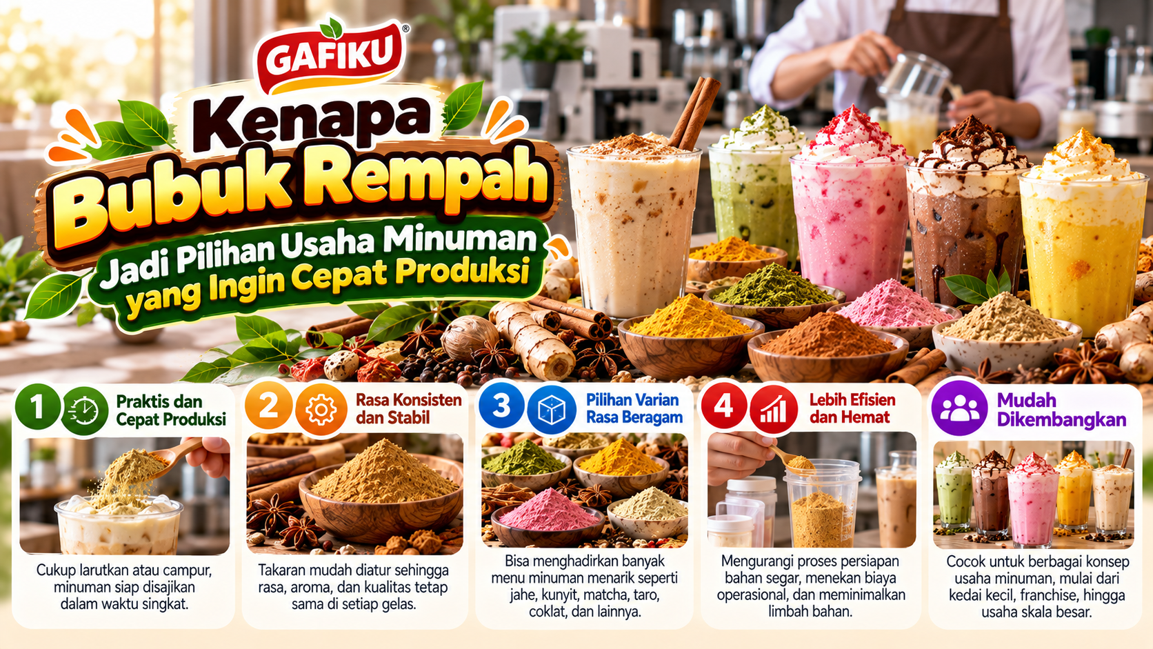 Kenapa Bubuk Rempah Jadi Pilihan Usaha Minuman yang Ingin Cepat Produksi