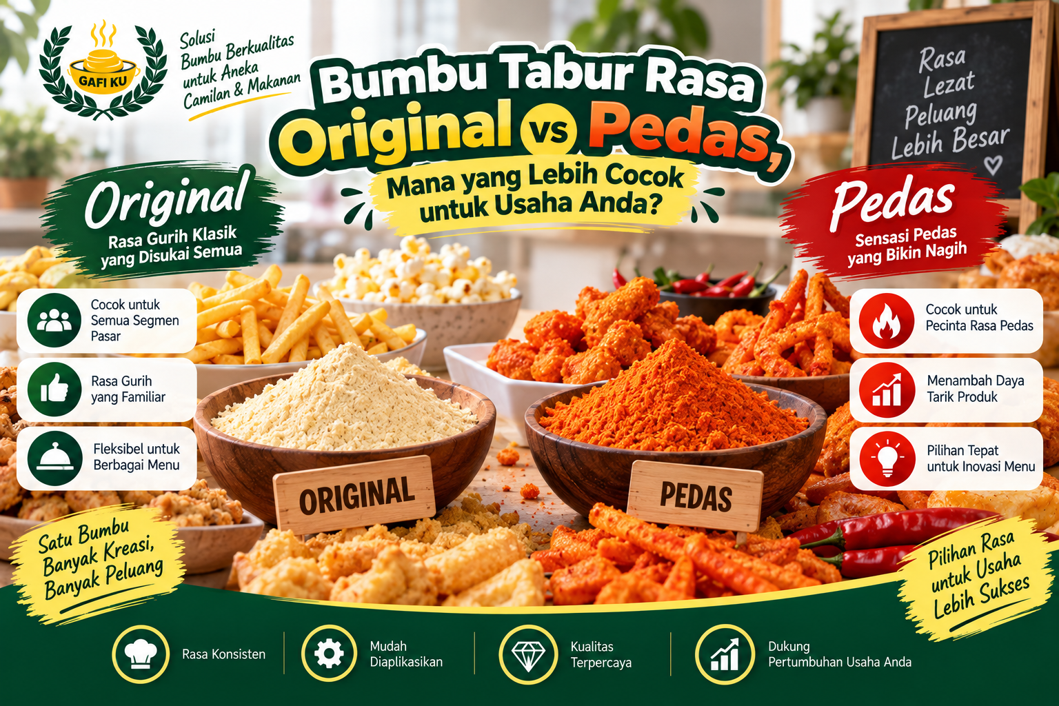 Bumbu Tabur Rasa Original vs Pedas, Mana yang Lebih Cocok untuk Usaha Anda?