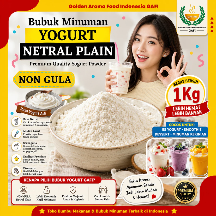 Bubuk Yogurt Netral Plain Premium NON GULA